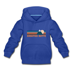 Crested Butte, Colorado Youth Hoodie - Retro Mountain Youth Crested Butte Hooded Sweatshirt