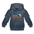 Crested Butte, Colorado Youth Hoodie - Retro Mountain Youth Crested Butte Hooded Sweatshirt - heather denim