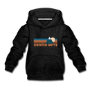 Crested Butte, Colorado Youth Hoodie - Retro Mountain Youth Crested Butte Hooded Sweatshirt - charcoal gray