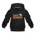 Idaho Youth Hoodie - Retro Mountain Youth Idaho Hooded Sweatshirt - black
