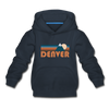 Denver, Colorado Youth Hoodie - Retro Mountain Youth Denver Hooded Sweatshirt - navy