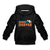 Denver, Colorado Youth Hoodie - Retro Mountain Youth Denver Hooded Sweatshirt - charcoal gray