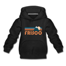 Frisco, Colorado Youth Hoodie - Retro Mountain Youth Frisco Hooded Sweatshirt - black