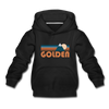 Golden, Colorado Youth Hoodie - Retro Mountain Youth Golden Hooded Sweatshirt - black