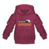 Golden, Colorado Youth Hoodie - Retro Mountain Youth Golden Hooded Sweatshirt - burgundy