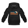 Durango, Colorado Youth Hoodie - Retro Mountain Youth Durango Hooded Sweatshirt - black