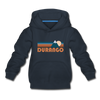 Durango, Colorado Youth Hoodie - Retro Mountain Youth Durango Hooded Sweatshirt - navy