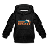 Durango, Colorado Youth Hoodie - Retro Mountain Youth Durango Hooded Sweatshirt - charcoal gray