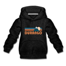 Durango, Colorado Youth Hoodie - Retro Mountain Youth Durango Hooded Sweatshirt - charcoal gray