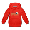Estes Park, Colorado Youth Hoodie - Retro Mountain Youth Estes Park Hooded Sweatshirt - red