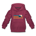 Mammoth, California Youth Hoodie - Retro Mountain Youth Mammoth Hooded Sweatshirt - burgundy