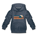 Mammoth, California Youth Hoodie - Retro Mountain Youth Mammoth Hooded Sweatshirt - heather denim