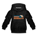 Mammoth, California Youth Hoodie - Retro Mountain Youth Mammoth Hooded Sweatshirt - charcoal gray