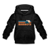Mammoth, California Youth Hoodie - Retro Mountain Youth Mammoth Hooded Sweatshirt - charcoal gray