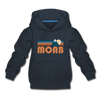 Moab, Utah Youth Hoodie - Retro Mountain Youth Moab Hooded Sweatshirt - navy