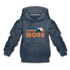 Moab, Utah Youth Hoodie - Retro Mountain Youth Moab Hooded Sweatshirt - heather denim