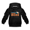 Moab, Utah Youth Hoodie - Retro Mountain Youth Moab Hooded Sweatshirt - charcoal gray