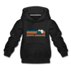 North Carolina Youth Hoodie - Retro Mountain Youth North Carolina Hooded Sweatshirt - black