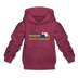North Carolina Youth Hoodie - Retro Mountain Youth North Carolina Hooded Sweatshirt - burgundy
