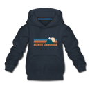 North Carolina Youth Hoodie - Retro Mountain Youth North Carolina Hooded Sweatshirt - navy