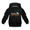 North Carolina Youth Hoodie - Retro Mountain Youth North Carolina Hooded Sweatshirt - charcoal gray
