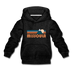 Missoula, Montana Youth Hoodie - Retro Mountain Youth Missoula Hooded Sweatshirt - charcoal gray