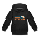 Mount Hood, Oregon Youth Hoodie - Retro Mountain Youth Mount Hood Hooded Sweatshirt - black