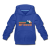Mount Hood, Oregon Youth Hoodie - Retro Mountain Youth Mount Hood Hooded Sweatshirt - royal blue