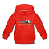 Mount Hood, Oregon Youth Hoodie - Retro Mountain Youth Mount Hood Hooded Sweatshirt - red