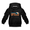 Mount Hood, Oregon Youth Hoodie - Retro Mountain Youth Mount Hood Hooded Sweatshirt - charcoal gray