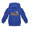 Oregon Youth Hoodie - Retro Mountain Youth Oregon Hooded Sweatshirt - royal blue