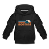 Montana Youth Hoodie - Retro Mountain Youth Montana Hooded Sweatshirt - black