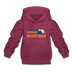 Montana Youth Hoodie - Retro Mountain Youth Montana Hooded Sweatshirt - burgundy