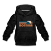Montana Youth Hoodie - Retro Mountain Youth Montana Hooded Sweatshirt - charcoal gray