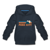 Park City, Utah Youth Hoodie - Retro Mountain Youth Park City Hooded Sweatshirt - navy