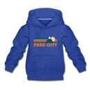 Park City, Utah Youth Hoodie - Retro Mountain Youth Park City Hooded Sweatshirt - royal blue