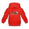 Park City, Utah Youth Hoodie - Retro Mountain Youth Park City Hooded Sweatshirt - red