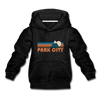 Park City, Utah Youth Hoodie - Retro Mountain Youth Park City Hooded Sweatshirt - charcoal gray