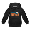 Ouray, Colorado Youth Hoodie - Retro Mountain Youth Ouray Hooded Sweatshirt - black