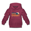 Ouray, Colorado Youth Hoodie - Retro Mountain Youth Ouray Hooded Sweatshirt - burgundy