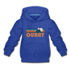 Ouray, Colorado Youth Hoodie - Retro Mountain Youth Ouray Hooded Sweatshirt - royal blue
