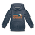 Ouray, Colorado Youth Hoodie - Retro Mountain Youth Ouray Hooded Sweatshirt - heather denim