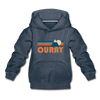 Ouray, Colorado Youth Hoodie - Retro Mountain Youth Ouray Hooded Sweatshirt - heather denim