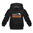 Salida, Colorado Youth Hoodie - Retro Mountain Youth Salida Hooded Sweatshirt - black