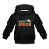 Salida, Colorado Youth Hoodie - Retro Mountain Youth Salida Hooded Sweatshirt - charcoal gray