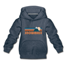 Snowmass, Colorado Youth Hoodie - Retro Mountain Youth Snowmass Hooded Sweatshirt - heather denim