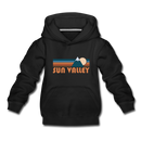 Sun Valley, Idaho Youth Hoodie - Retro Mountain Youth Sun Valley Hooded Sweatshirt - black