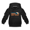 Sun Valley, Idaho Youth Hoodie - Retro Mountain Youth Sun Valley Hooded Sweatshirt - black