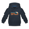 Sun Valley, Idaho Youth Hoodie - Retro Mountain Youth Sun Valley Hooded Sweatshirt - navy