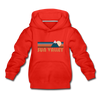 Sun Valley, Idaho Youth Hoodie - Retro Mountain Youth Sun Valley Hooded Sweatshirt - red